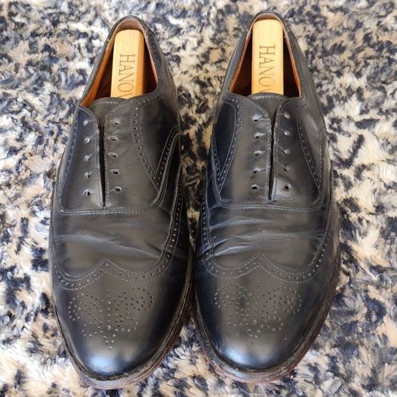 BOSTONIAN IMPRESSION BLACK GENUINE LEATHER WINGTIP OXFORD DRESS SHOES - Picture 1 of 13